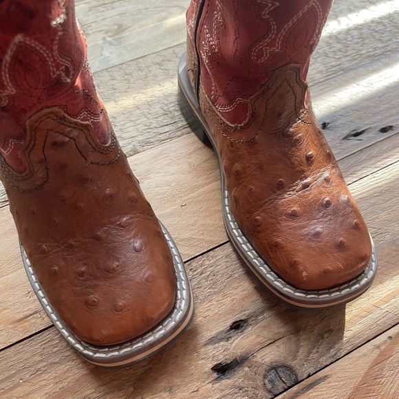 Kids Ostrich Skin Cowboy Boots - Picture 3 of 8